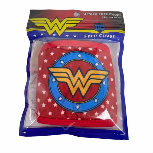 DC Comics Wonder Woman Kids Masks, 3 Pack, Red - Picture 2 of 4